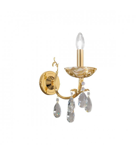 Klassische Wandleuchte VICTORIA 2 24 Karat Gold 1 Glühbirne