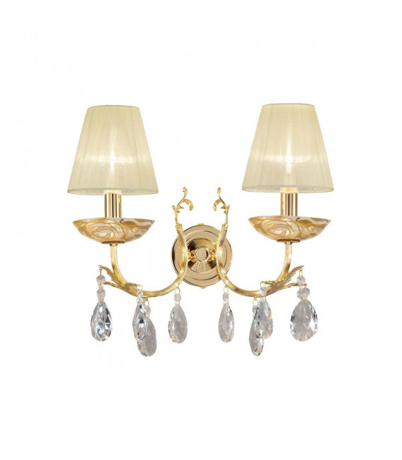 Klassische Wandleuchte VICTORIA 2 Gold 24 Karat 2 Glühbirnen