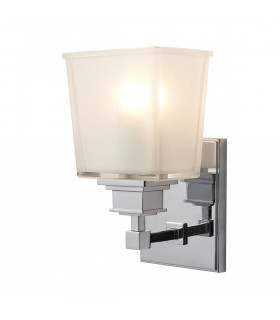 Lampada da parete Austen4, cromata e vetro