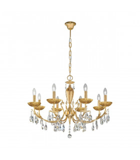 Candeliere classico VICTORIA 2 oro 24 carati 8 lampadine