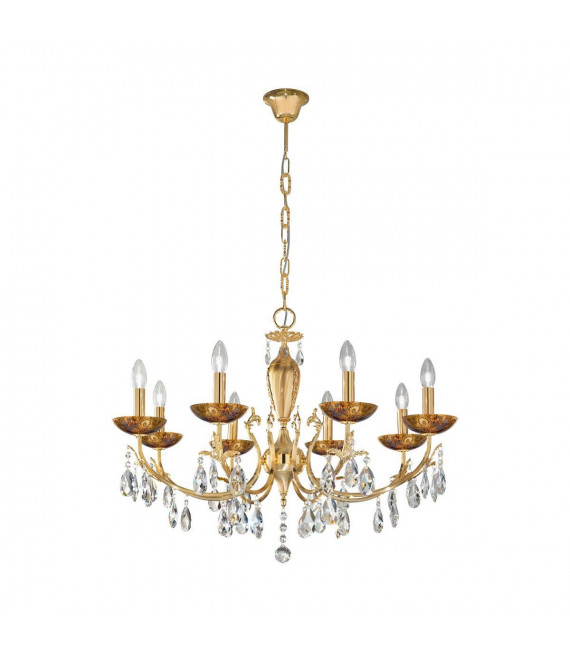 Candelabro clásico VICTORIA 2 Oro 24 Quilates 8 bombillas