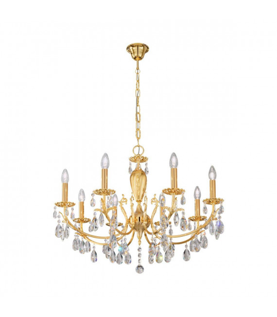 Candeliere classico VICTORIA 2 oro 24 carati 8 lampadine