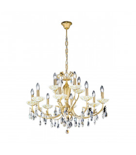 Chandelier classique VICTORIA 2 Or 24 Carats 12 ampoules