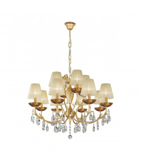 Candeliere classico VICTORIA 2 oro 24 carati 12 lampadine