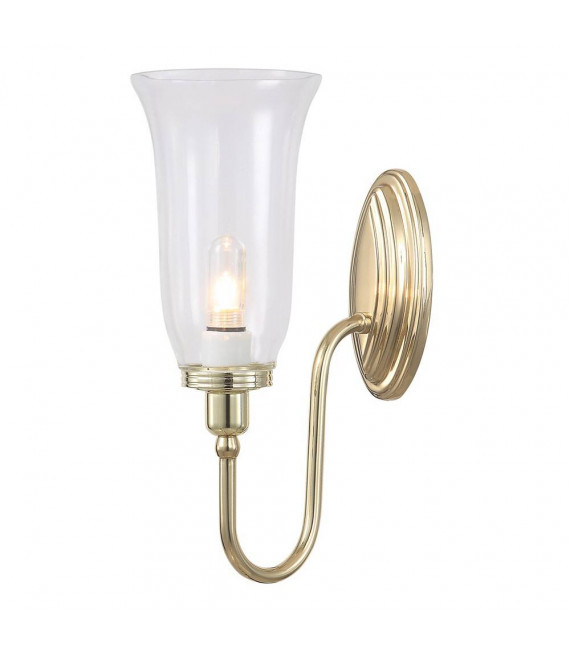 Austen2 Wandleuchte, Messing poliert und Glas