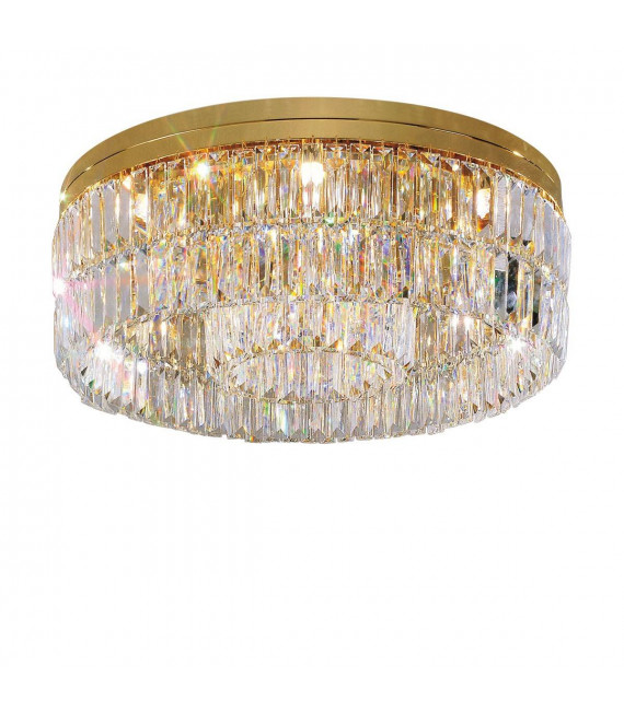 Plafoniera design PRISMA 24 carati oro 12 lampadine