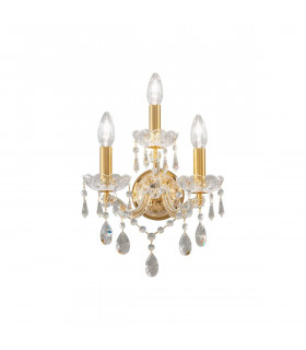 Applique murale classique SCHÖNBRUNN Or 24 Carats 3 ampoules