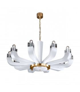 Design Kronleuchter RIVIERA weiß 10 Glühbirnen