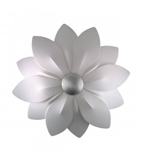 Applique murale design FIORE feuille d'argent 6 ampoules