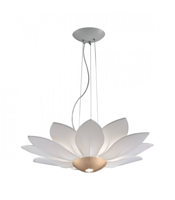 Lampada a sospensione design FIORE foglia oro 7 lampadine