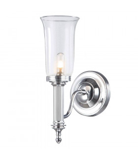 Lampada da parete Blake2, cromata e vetro