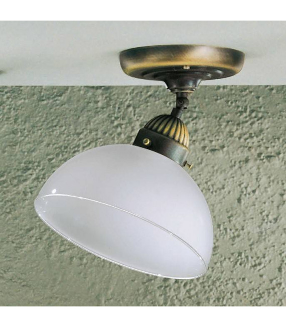 Plafoniera stile accogliente NONNA in ottone anticato 1 lampadina