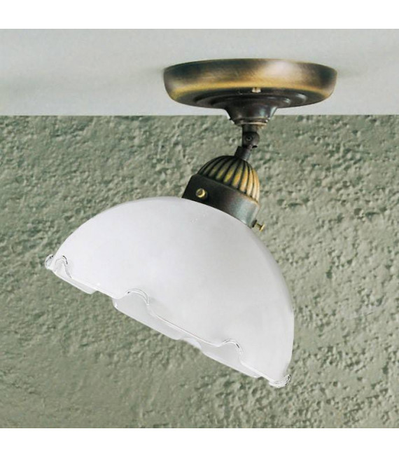 Plafoniera stile accogliente NONNA in ottone anticato 1 lampadina