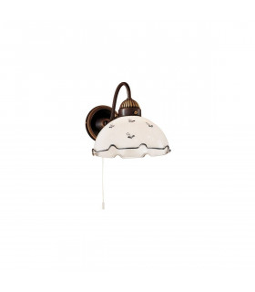 Aplique de pared estilo acogedor NONNA latón antiguo 1 bombilla