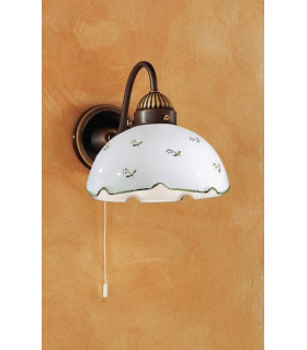 Aplique de pared estilo acogedor NONNA latón antiguo 1 bombilla
