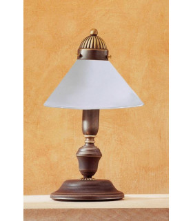 Accogliente lampada da tavolo NONNA in ottone anticato 1 lampadina