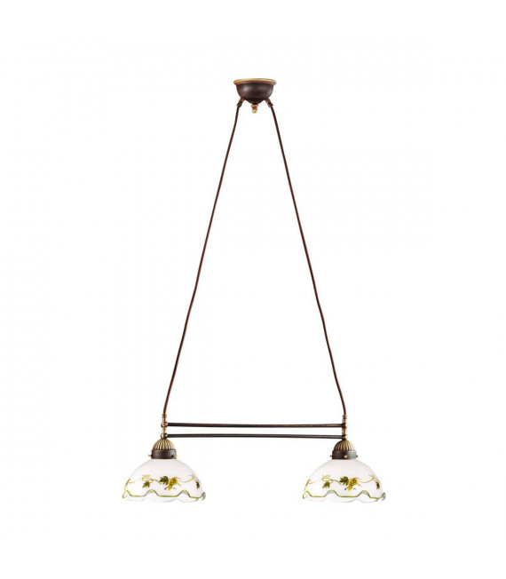 Chandelier style cosy NONNA laiton antique 2 ampoules