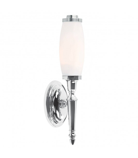 Lampada da parete Dryden4, cromata e vetro
