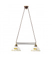 Chandelier style cosy NONNA laiton antique 2 ampoules