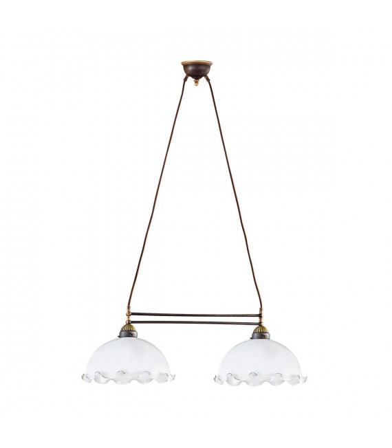 Accoglienti candelabri NONNA in ottone anticato 2 lampadine