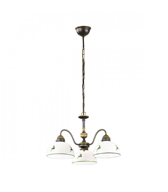 Chandelier style cosy NONNA laiton antique 3 ampoules