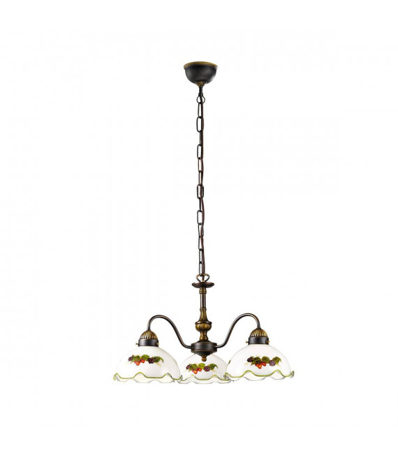 Candeliere accogliente stile NONNA ottone antico 3 lampadine