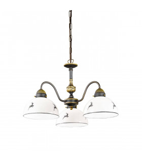Chandelier style cosy NONNA laiton antique 3 ampoules
