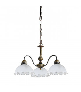 Chandelier style cosy NONNA laiton antique 3 ampoules