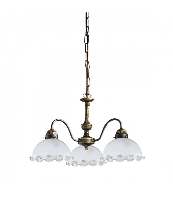 Candelabro estilo acogedor NONNA latón antiguo 3 bombillas