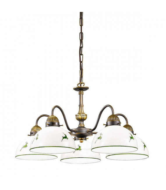 Candelabro estilo acogedor NONNA latón antiguo 5 bombillas