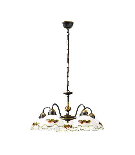 Candeliere accogliente stile NONNA ottone antico 5 lampadine