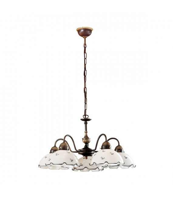 Candeliere accogliente stile NONNA ottone antico 5 lampadine