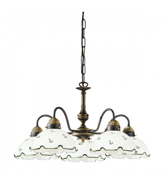 Candelabro estilo acogedor NONNA latón antiguo 5 bombillas