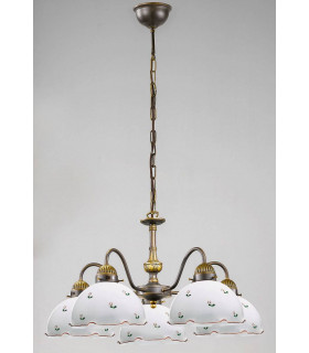 Candeliere accogliente stile NONNA ottone antico 5 lampadine