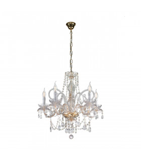 Chandelier en cristal AMARO Or 24 Carats 5 ampoules