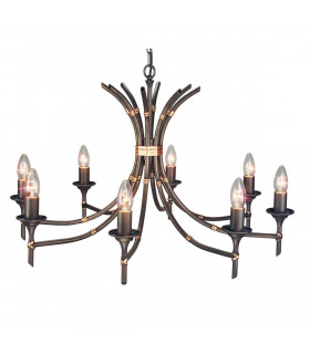 plafonnier ventilateur vintage 2 ampoules e27 max 60w brun patiné