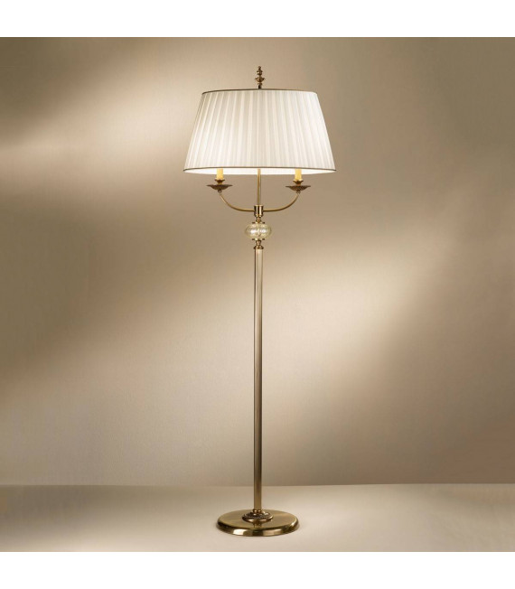 Lampada da terra classica ASCOT in ottone antico 2 lampadine