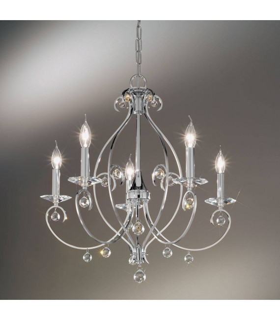 Klassischer CARAT Chrom Kronleuchter 5 Glühbirnen