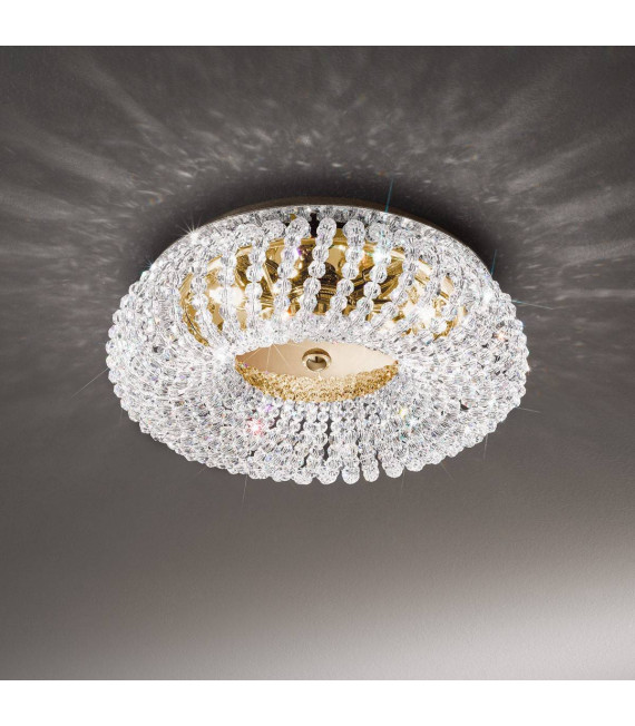 Plafonnier design CARLA Or 24 Carats 3 ampoules