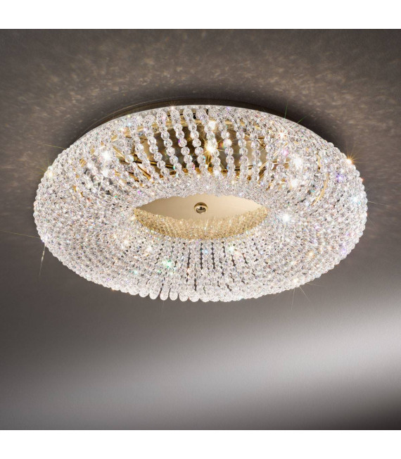 Plafonnier design CARLA Or 24 Carats 5 ampoules