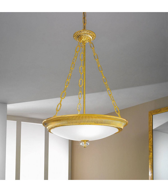 Lampada a sospensione classica MILORD 24 carati in oro 3 lampadine