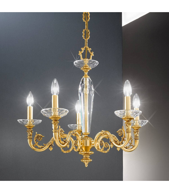 Chandelier classique CONTARINI or Français 5 ampoules