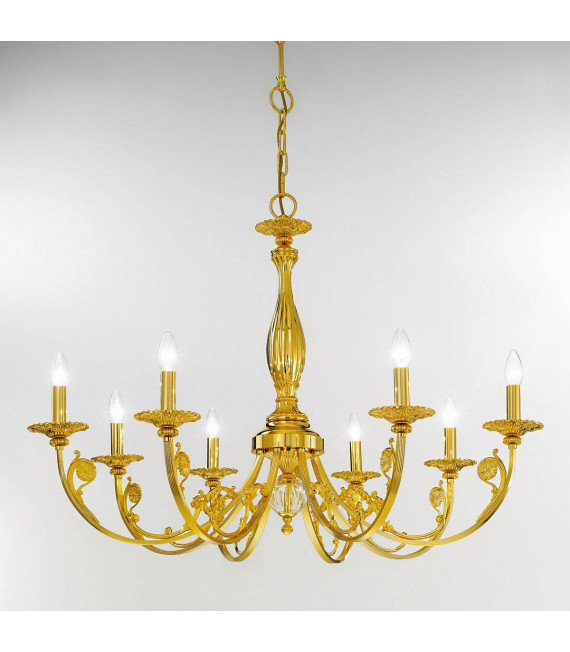 Klassischer Kerzenhalter PISANI 24 Karat Gold 8 Glühbirnen