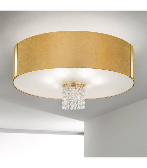 Plafonnier design EMOZIONE Or 24 Carats 6 ampoules