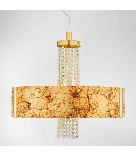 Design Pendelleuchte EMOZIONE 24 Karat Gold 6 Glühbirnen