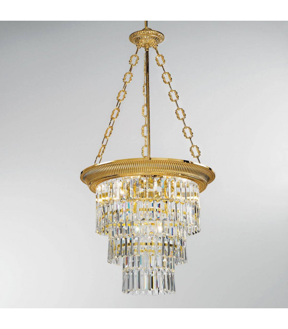 Chandelier classique MILORD CRYSTAL or Français 4 ampoules