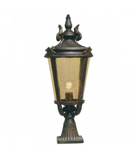 Wandleuchte Baltimore, Bronze und Braunglas, groß