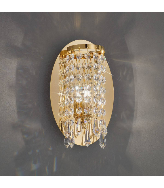 Applique murale design CHARLESTON Or 24 Carats 1 ampoule