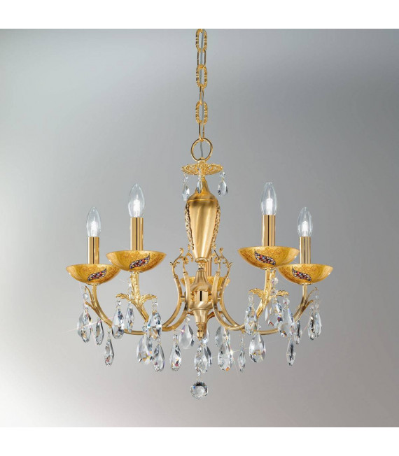 Candeliere classico VICTORIA 2 oro 24 carati 5 lampadine