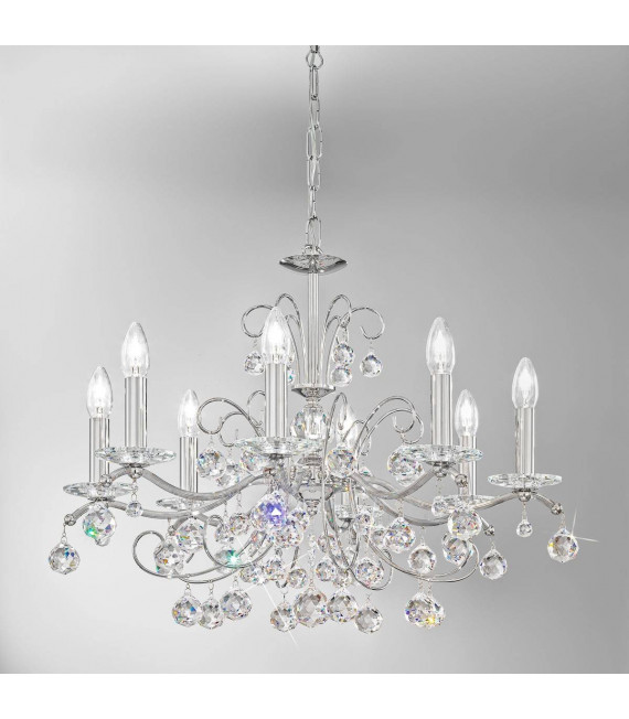 Candeliere classico CARMEN 2 cromo 8 lampadine